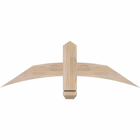 Ekena Millwork Bellingham Smooth Timber Gable Bracket, Douglas Fir, 36"W x 12"H x 1 1/2"D x 3 1/2"F, 8/12 Pitch GBW036X12X0204BEL00SDF